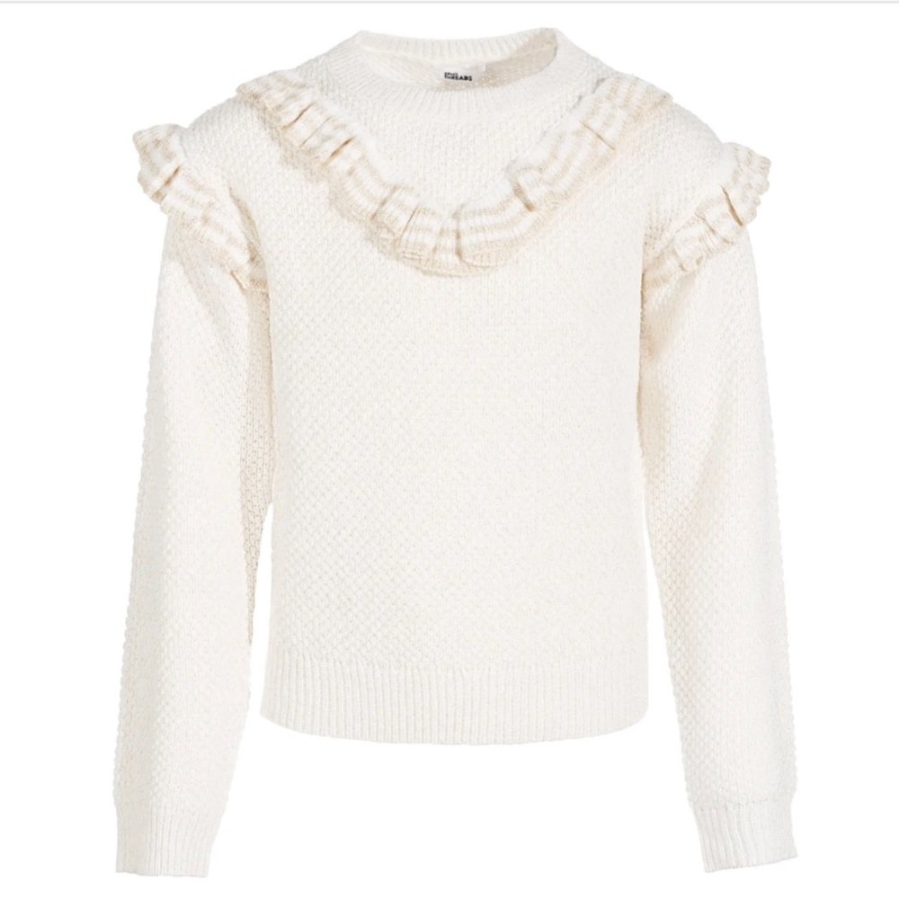 Epic Threads Double Ruffle Sweater Angel White